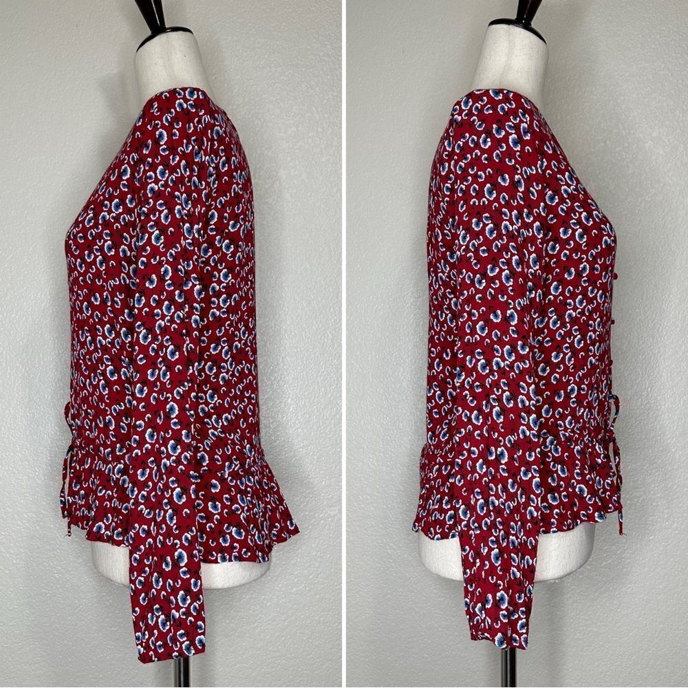 Rails Beaux Top In Red Floral Button Down Top - image 6